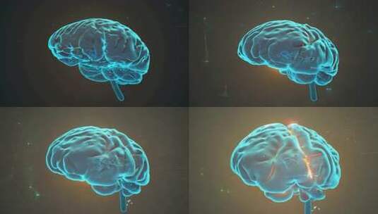 3D渲染人脑模型高清在线视频素材下载