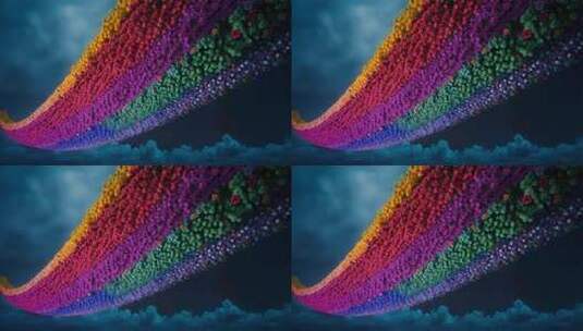彩虹状花卉空中景观高清在线视频素材下载