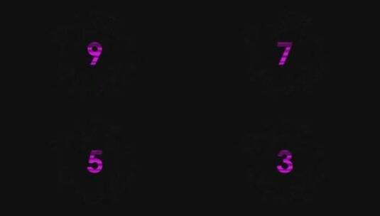 4K粉紫色10秒倒计时AE模板高清AE视频素材下载