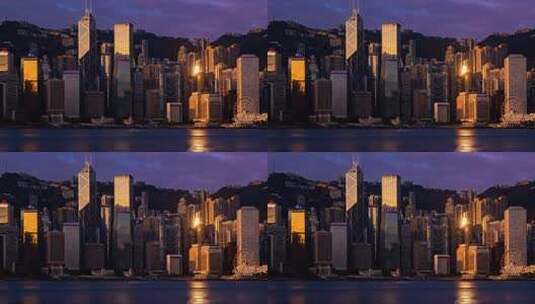 香港城市建筑群黄昏景观高清在线视频素材下载
