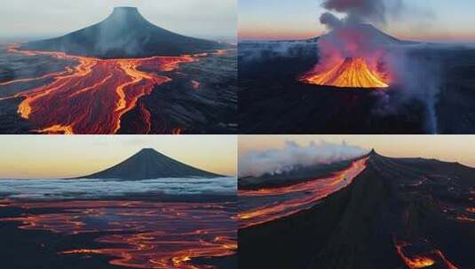 火山爆发火山喷发岩浆熔岩高清在线视频素材下载