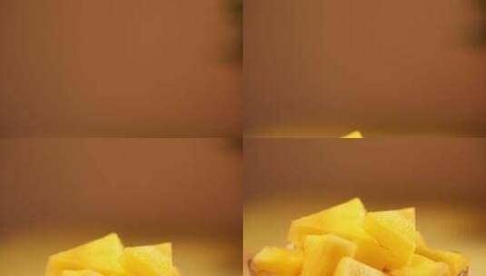 菠萝切块菠萝果肉 (1)高清在线视频素材下载