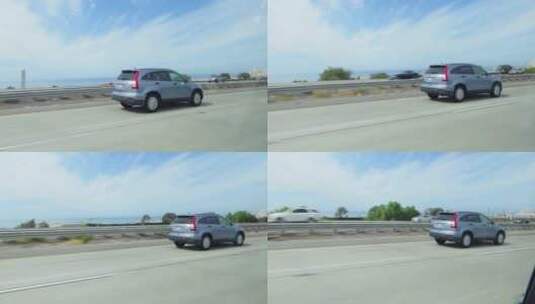 行驶在高速公路上的汽车高清在线视频素材下载