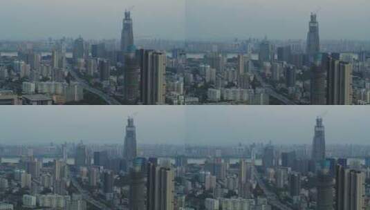 武汉市金桥航拍高楼建设中的606高清在线视频素材下载