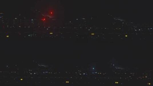 飞机准备降落在昏暗的机场高清在线视频素材下载