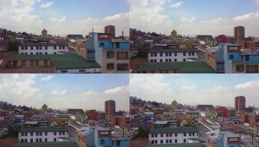 市中心上升的空中建立镜头高清在线视频素材下载