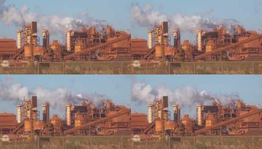 铝精炼厂排放烟雾高清在线视频素材下载
