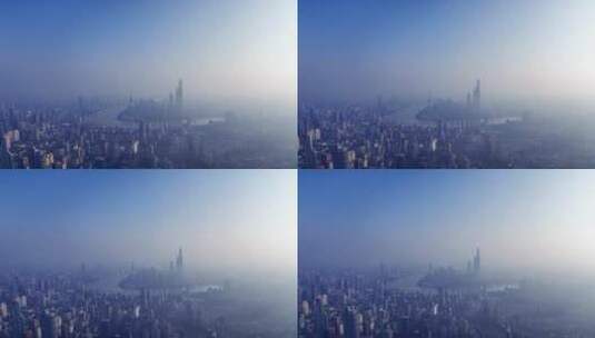 上海清晨航拍风光高清在线视频素材下载