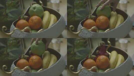 放在篮子里的水果高清在线视频素材下载