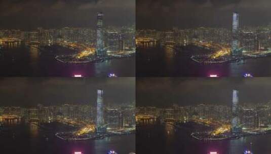 香港海港与城市夜景高清在线视频素材下载