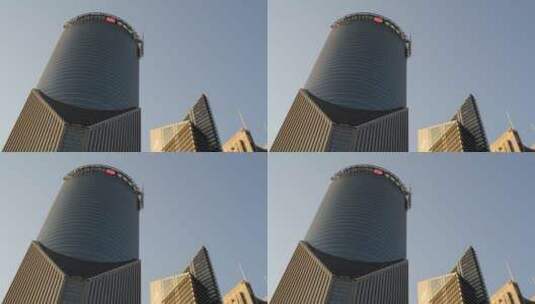 仰拍中国银行建筑外观高清在线视频素材下载