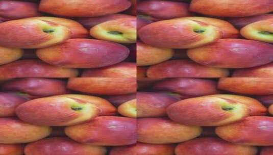 新鲜的油桃时令水果4k特写高清在线视频素材下载