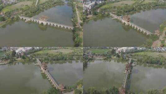 云南旅游红河州建水小火车航拍高清在线视频素材下载