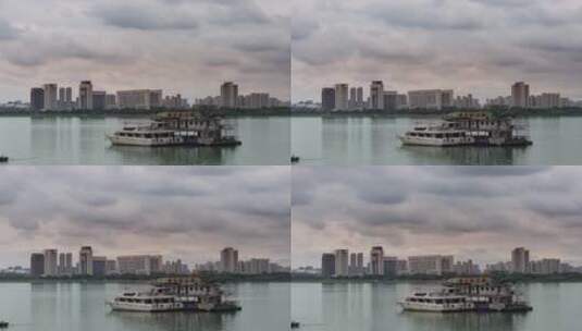 江西南昌城市延时港口游艇高清在线视频素材下载