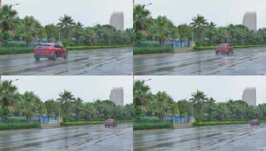 下雨中的道路高清在线视频素材下载