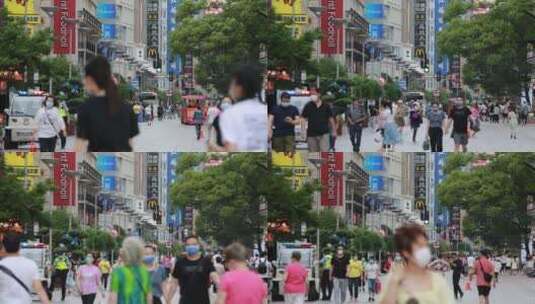 上海南京东路步行街空镜高清在线视频素材下载