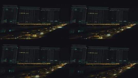 城市航拍福建厦门城市夜景竖屏航拍高清在线视频素材下载