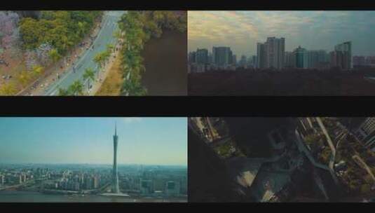 广州建筑都市圈城市航拍延时旅游风景 (2)高清在线视频素材下载