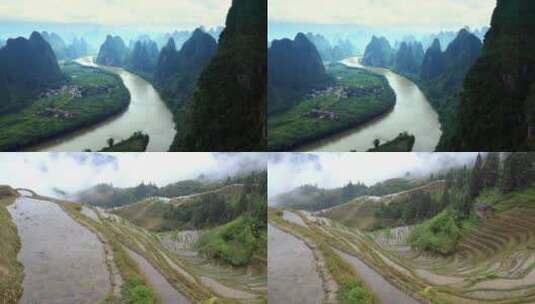 桂林山水风景河流景色秀美高清在线视频素材下载
