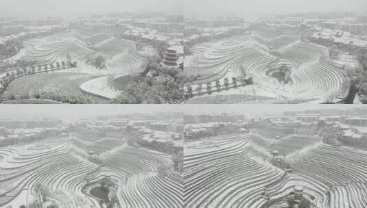 奢香古镇雪景高清在线视频素材下载