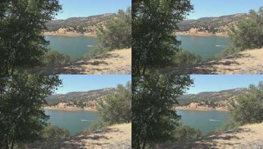 湖周边的景色高清在线视频素材下载