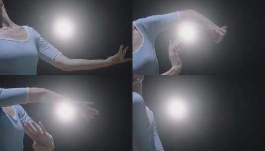 唯美逆光芭蕾舞蹈舞者的手部动作天鹅湖手舞高清在线视频素材下载