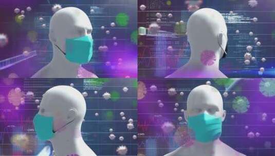 【4K】虚拟三维模型医疗人体网格旋转动画高清在线视频素材下载