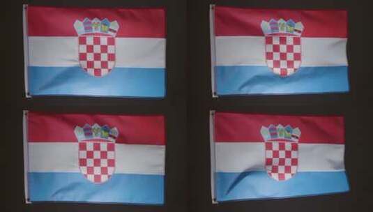黑色背景前的克罗地亚国旗高清在线视频素材下载