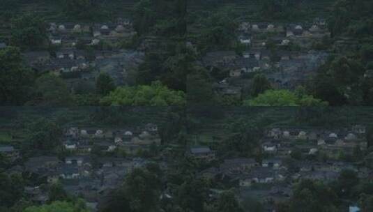 群山环抱的古村落高清在线视频素材下载