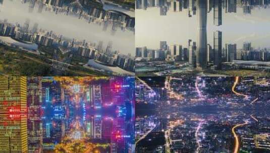 未来科技镜像网络城市4K高清在线视频素材下载
