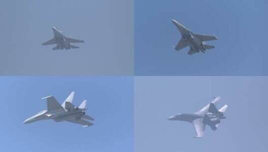 4K超稳：中国航展歼-16战斗机飞行表演高清在线视频素材下载