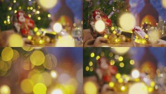 唯美欧美圣诞节氛围客厅装扮布置水晶球高清在线视频素材下载