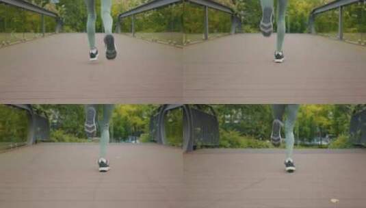 跑步的女孩腿部特写高清在线视频素材下载