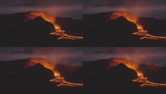 冰岛火山喷发高清在线视频素材下载