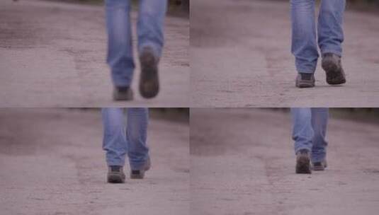 一个人走路前进的脚步高清在线视频素材下载