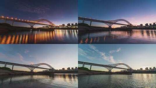 重庆朝天门大桥日出延时高清在线视频素材下载
