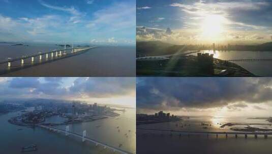 港珠澳大桥多组镜头高清在线视频素材下载