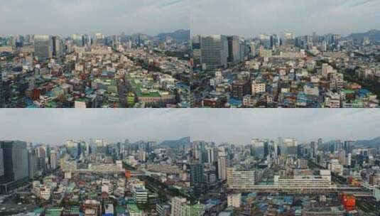 韩国首尔城市航拍高清在线视频素材下载