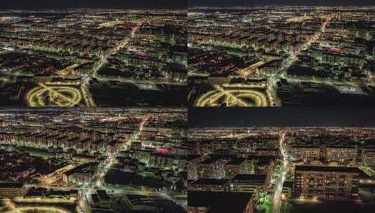 城市夜景车流航拍延时高清在线视频素材下载