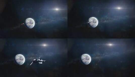 宇宙飞船离开行星 近距离动画4K (4)高清在线视频素材下载