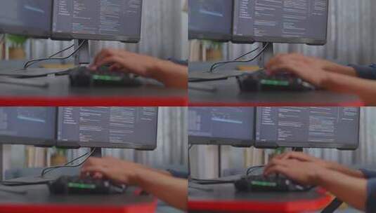 程序员的手在键盘上打字高清在线视频素材下载