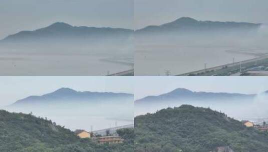 浙江台州清晨海岛航拍高清在线视频素材下载