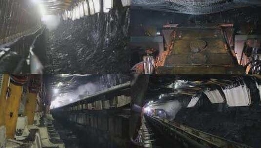 煤矿井下大型机械设备开采作业高清在线视频素材下载