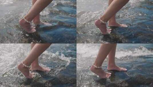 脚在水中高清在线视频素材下载