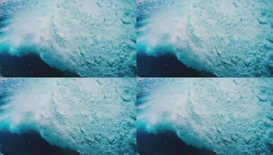水下拍摄海浪破浪之美！高清在线视频素材下载