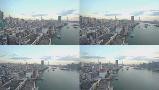 航拍美丽的城市高清在线视频素材下载