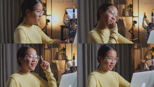 青少年亚洲女孩在思考问题高清在线视频素材下载