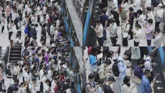 地铁人流拥挤高清在线视频素材下载