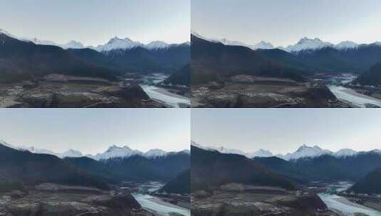 航拍西藏林芝雅鲁藏布江自然风光高清在线视频素材下载