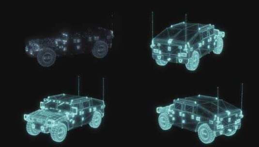 科技感三维军事车辆运输车运兵车动画素材高清在线视频素材下载